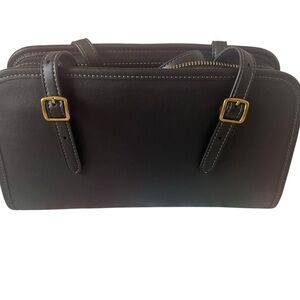 Coach Swing Zip Black Leather Japanese school bag